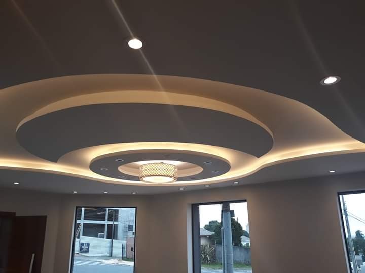 Amostra de acabamento em drywall ensinado no curso